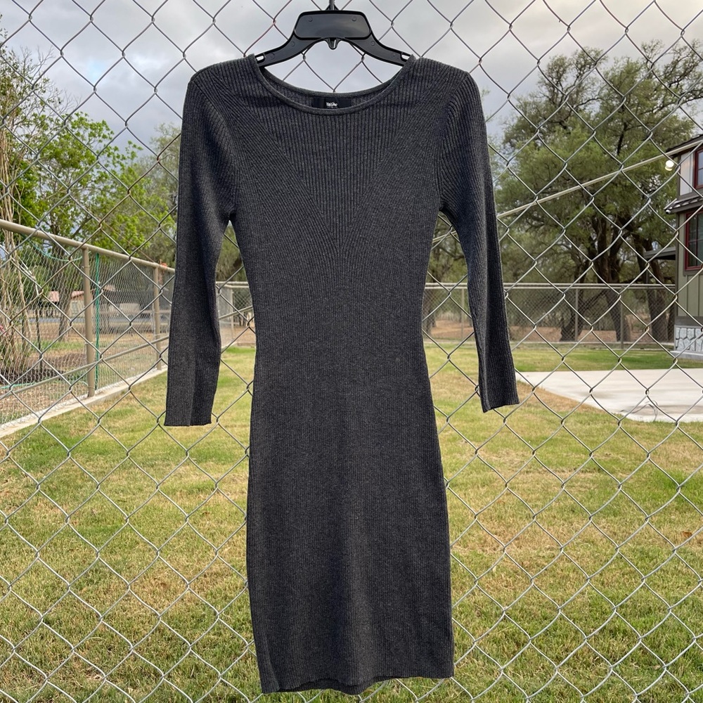 Mossimo Dark Grey Bodycon Sweater Mini Dress Size XS